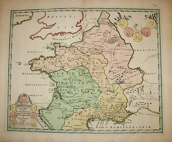 Weigel Christoph Gallia Transalpina in suas quatuor Provincias Narbonensem, Aquitaniam, Lugdunensem et Belgicam descripta 1720  Norimberga 